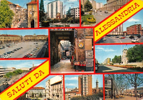 Cartolina alessandria vedute - alessandria,