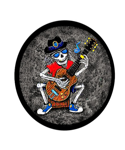 Adesivo insegna chitarra suona - adesivo,