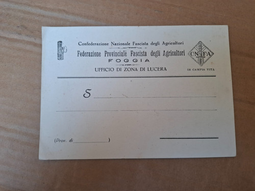 Cartolina federazione fascista - federazione,