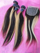 Human hair bundles with closure