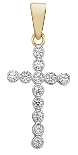 Elegante ciondolo croce oro - ciondolo,