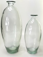 COPPIA VASI GIARA DESIGN CLASSICO ELEGANTE VETRO TRASPARENTE IDEE PER LA CASA