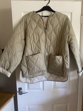 Zara giacca puffer panna grande NUOVO