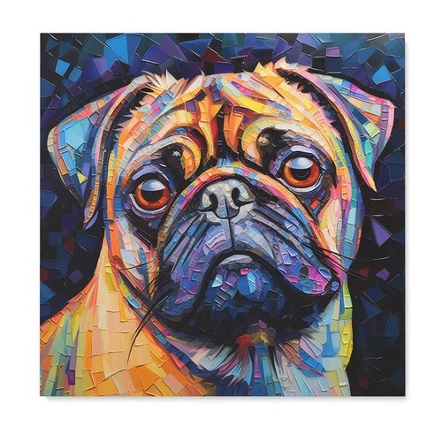 Quadro tela cane carlino - su,
