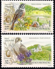 Ungheria 1999 Parchi Grotte Uccellini Acquatico Warbler/Aquilone Rosso Aquila Rapaci 2v MNH