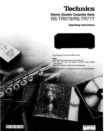 Technics tr777 tr979 - rs-tr777, rs-tr979
