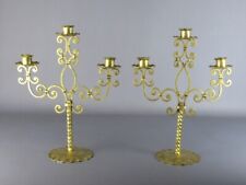 Candelabri ferro battuto dorati porta candele design modernariato 1950
