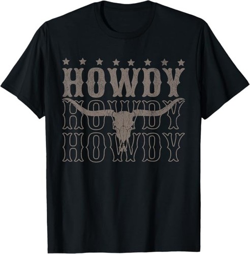 Maglietta retrò howdy cow - maglietta,