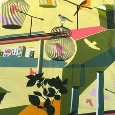 Tende IKEA di Svezia AB 2008 Lotta Kuhlhorn tessuto tela cotone stampa uccellini