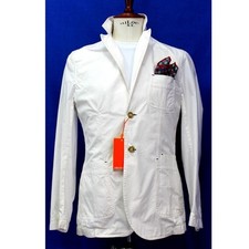 Giacca Delavè Leggera Enrico Coveri Sfoderata Bianca in Cotone 2 bottoni Logata