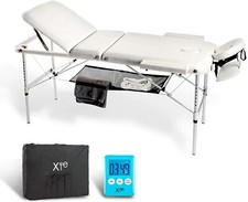 Lettino da Massaggio Portatile, in Pelle ‘PU’ di Alta Qualità, 3 Zone Alluminio