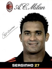 cartolina postcard Calcio da raccoglitore Milan  Serginho