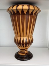Vaso Fioriera Vintage Intarsi Di Legno Porta Piante Anni 70 In Legno Intarsiato