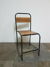 SET 4 Sedie con struttura in ferro, seduta e schienale in teak