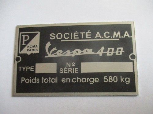 Targa vespacar - targa, 400