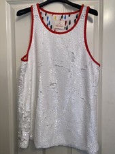 Top con paillettes bianco Nature Rose taglia M