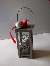 mini presepe artigianale dentro lanterna addobbo natalizio