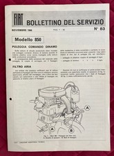 Fiat BOLLETTINO DEL SERVIZIO modello 850 n. 83 1966