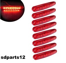 8x 9 LED 24V Rosso Segnalatore