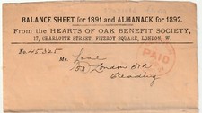 1891 LONDON PAID TO READING
