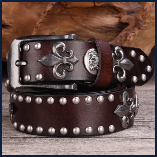 Cintura uomo vera pelle cowboy