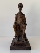 Scultura vintage in legno Don