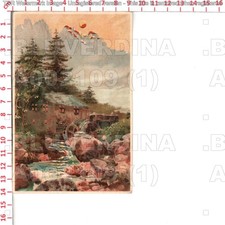 A2109 MULINO ACQUA CON RUOTA 1905 CARTOLINA CURIOSITA TRASPARENTE FUSTELLATA