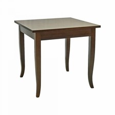 TAVOLO IN LEGNO  FISSO TINTA NOCE  SCURO 90X90