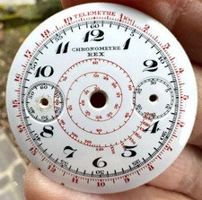 Chronometre Rex Porcelain Vintage Dial originale 35mm Landeron Hahn anni '30