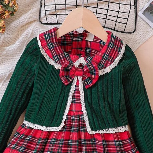 Abito cardigan tartan - e,