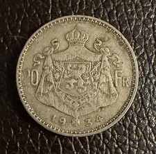 Moneta 20 Franchi Belgio 1934