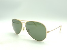 Occhiali da sole pilota aviatore Ray Ban 3025 grandi metallo oro verde 
