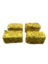 Set 4 Pz Balle di Paglia Rettangolari Cm 3x6x3h Fieno Scenografia per Presepe