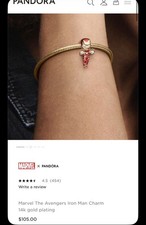 Charm Pandora Marvel Iron Man