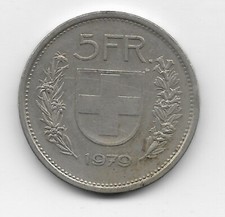 Moneta Svizzera 5 franchi anni   1979 - 1981-  