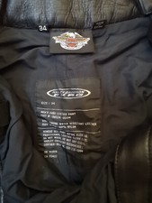 pantaloni moto uomo Harley Davidson pelle tg. 34 mod. FXRG usato come nuovo.
