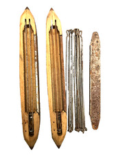 antichi mestieri 2 bobine navetta legno vigano telaio tessitura presepe vivente