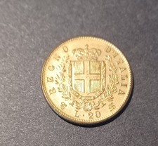 20 LIRE VITTORIO EMANUELE II - 1875 - FALSO D'EPOCA REGNO D'ITALIA