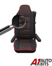 Premium Cuciture Rosse Similpelle Tessuto Sedile Cover Per Iveco Stralis Hi-Way