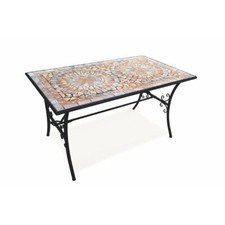 Tavolo da esterno rettangolare ferro e cemento mosaico 145x83 cm Galileo 2192583