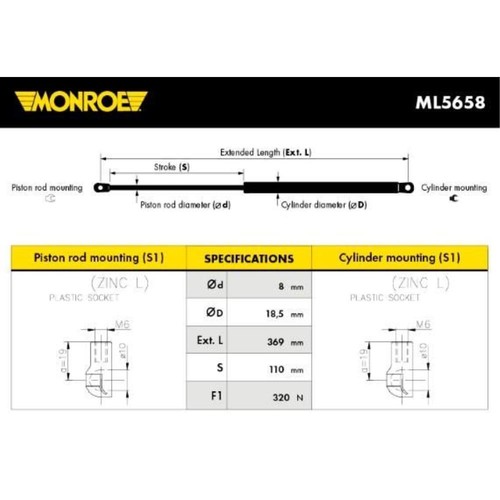 Monroe ammortizzatore gas - ammortizzatore, per