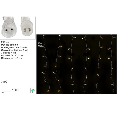 Tenda luminosa 217 led flash - tenda,