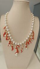 Collana artigianale girocollo Perle Corallo rosso naturale