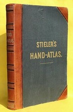 ATLANTE MANUALE DI STIELER SU TUTTE LE PARTI DELLA TERRA E SULL'EDIFICIO DEL MONDO, 1880, RARO