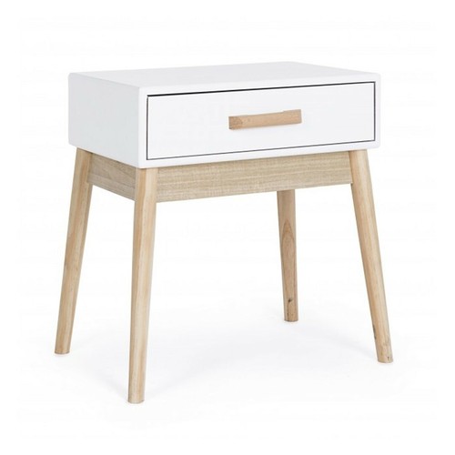 Comodino vintage legno bianco - vintage,