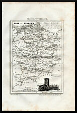 stampe antiche originali Cartina geografica antica Francia Ille Vilaine Servain