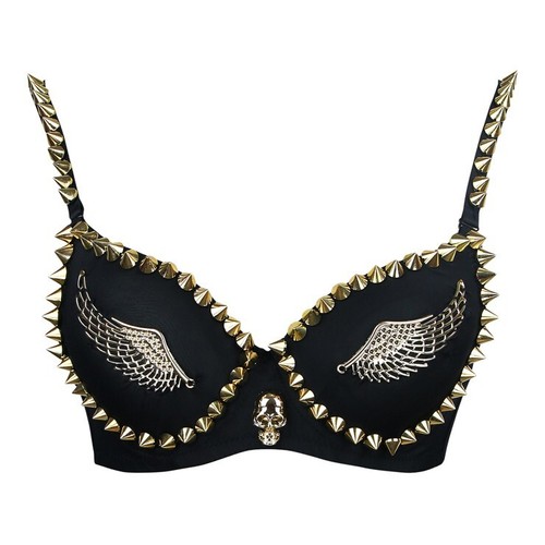 Top reggiseno nero con tesch