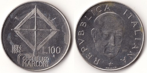Italia 100 lire 1974 - , 100°