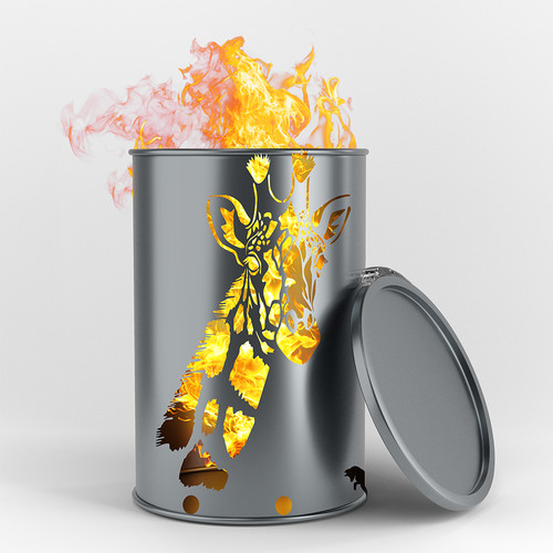 Bidone fuoco giraffa - bidone, idea
