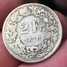 HELVETIA - SVIZZERA 2 FRANC/FRANCHI 1878 ARGENTO